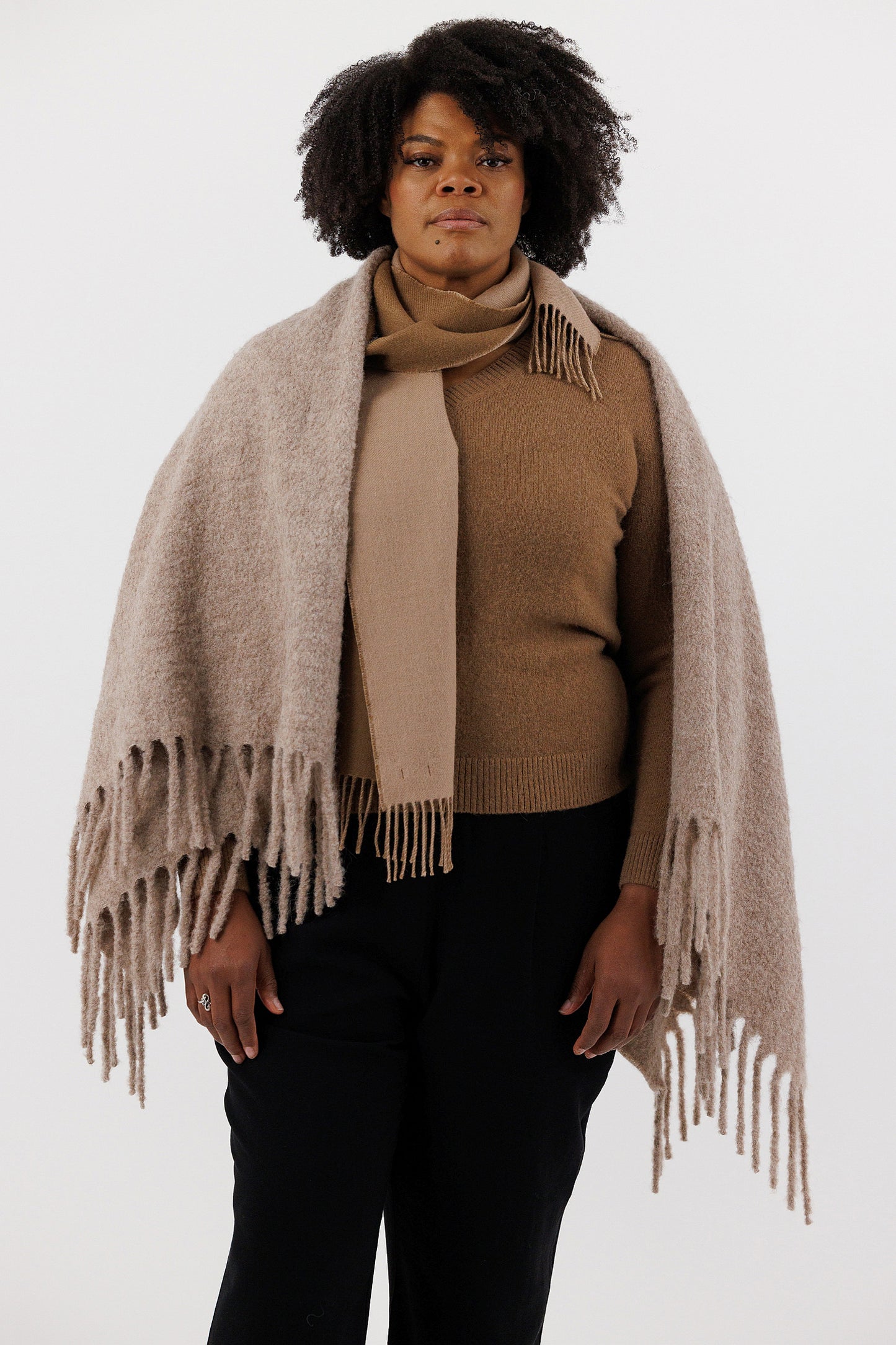 BOUCLE BRUSHED SHAWL