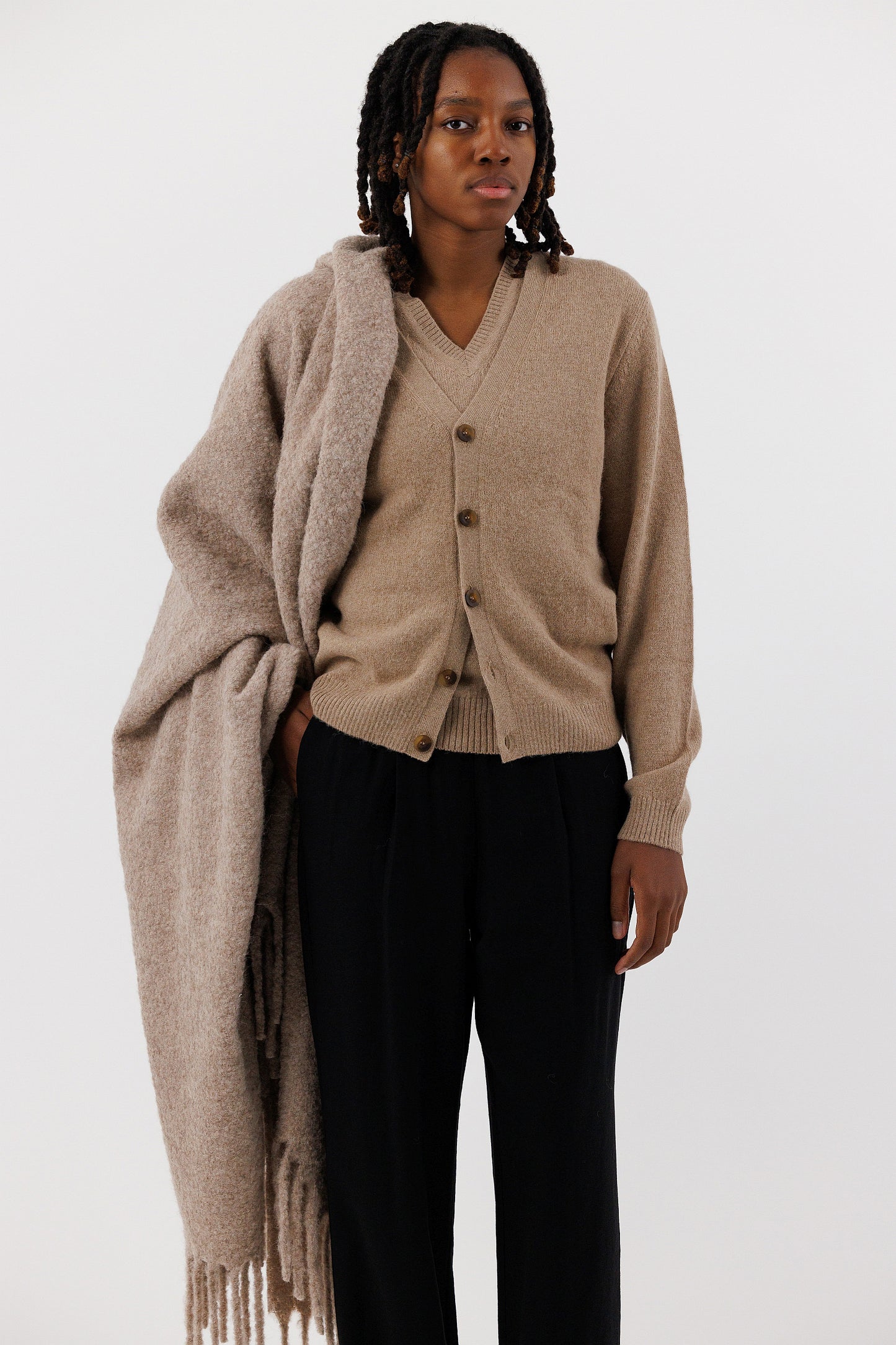 BOUCLE BRUSHED SHAWL