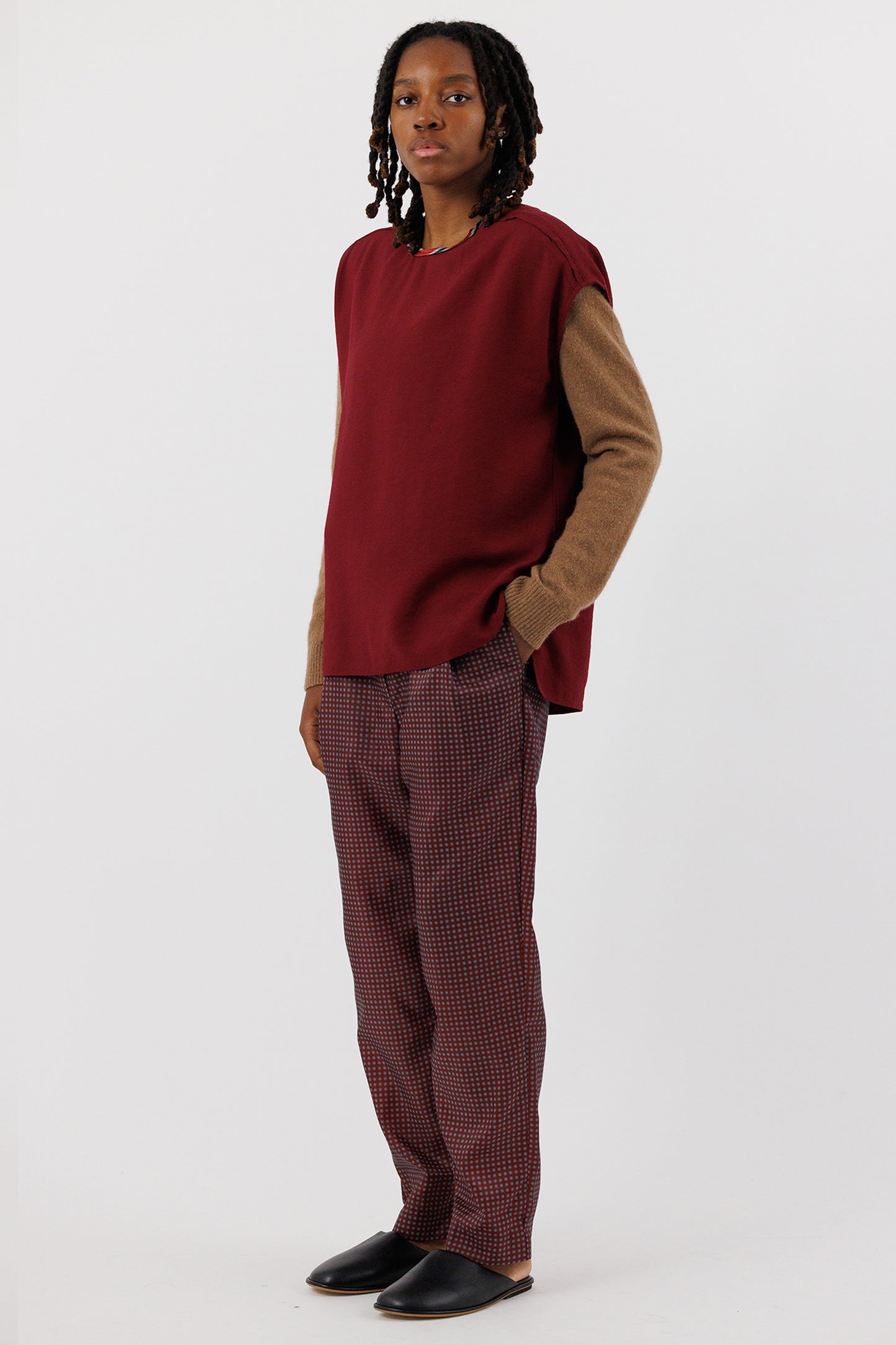 SLEEVELESS SIDE ZIP TOP PLUM