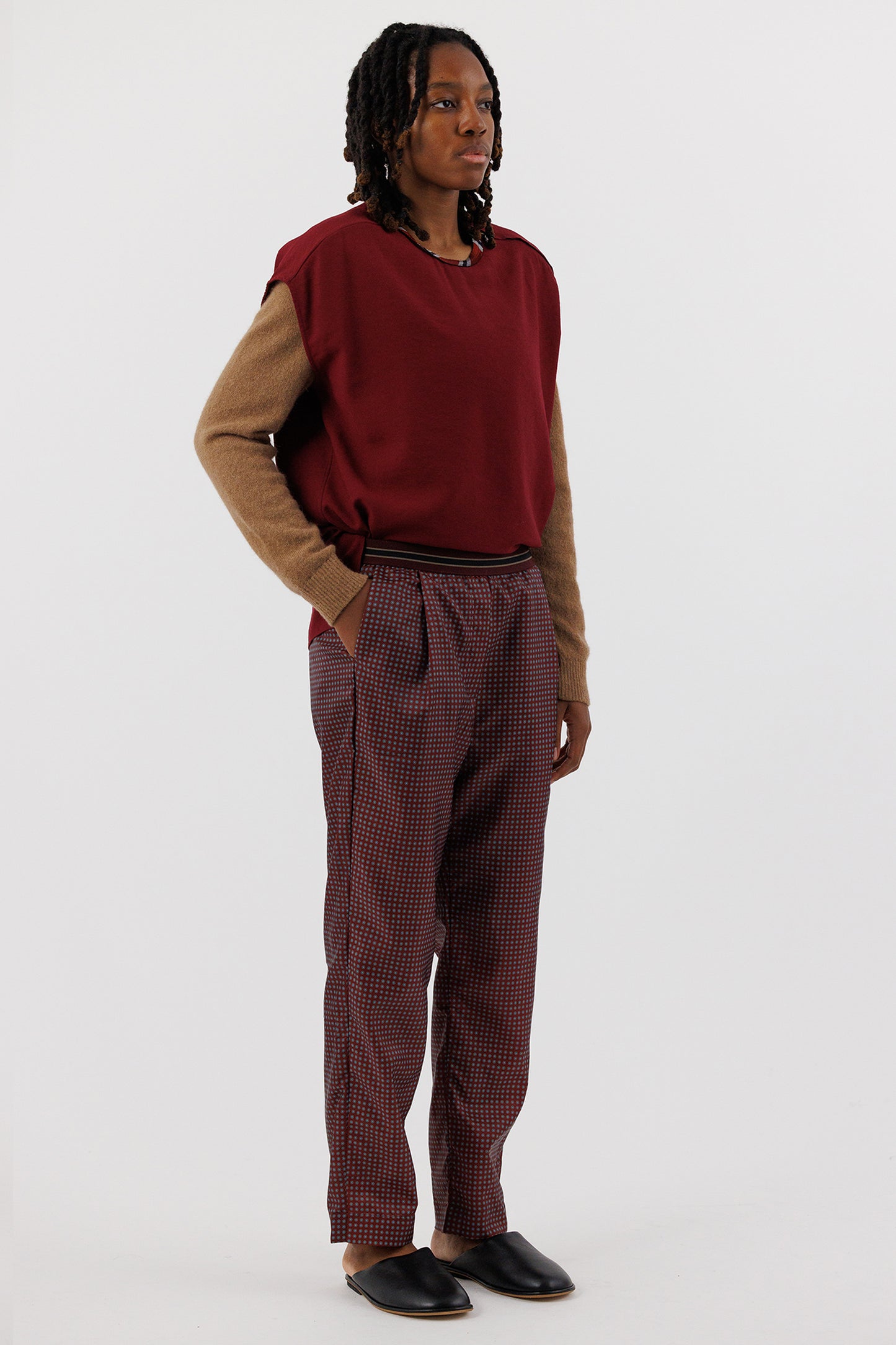 SLEEVELESS SIDE ZIP TOP PLUM