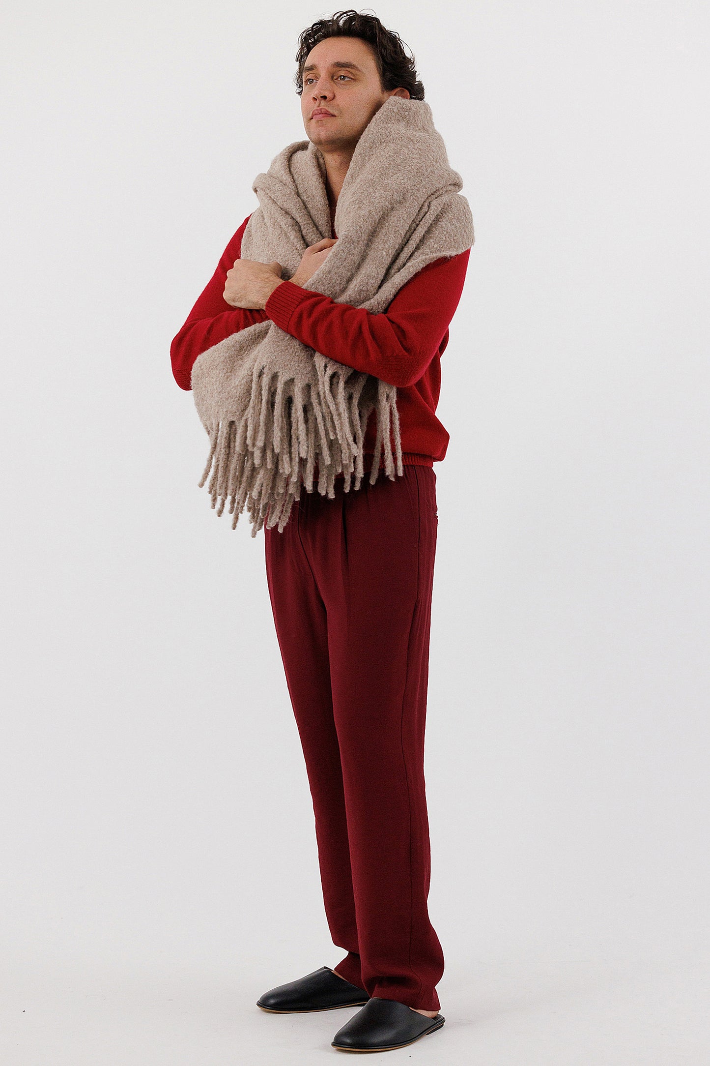 BOUCLE BRUSHED SHAWL