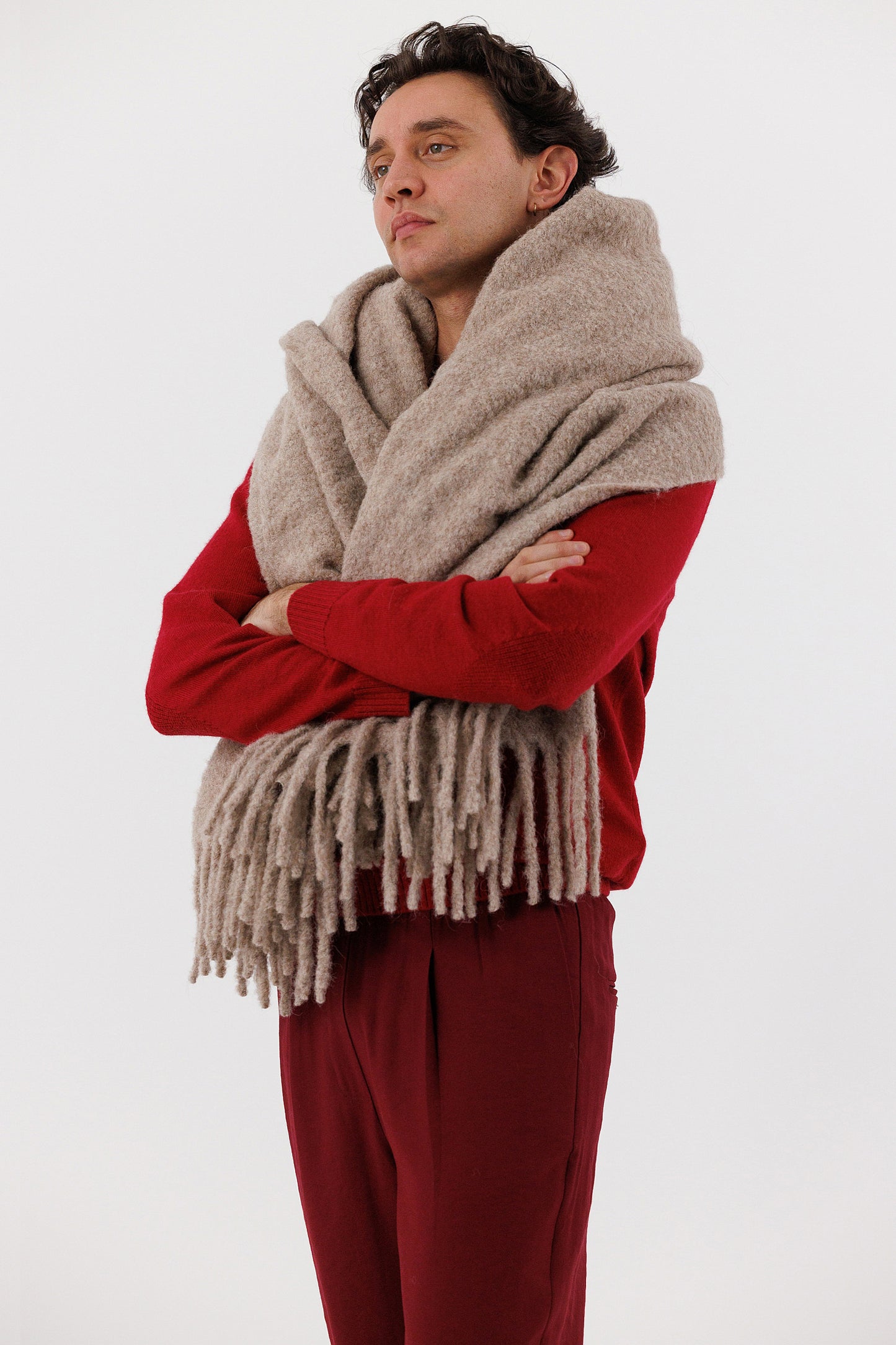 BOUCLE BRUSHED SHAWL