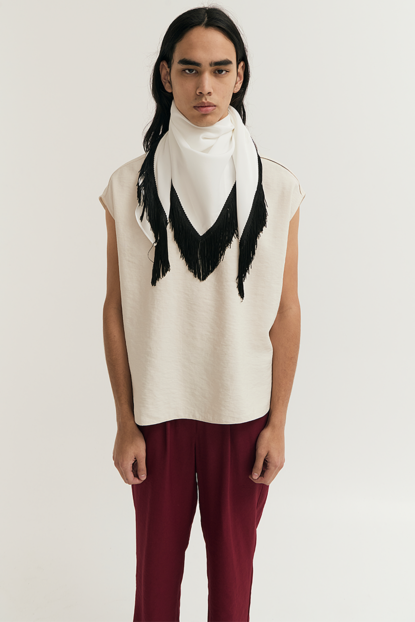 FRINGED SCARF/TOP