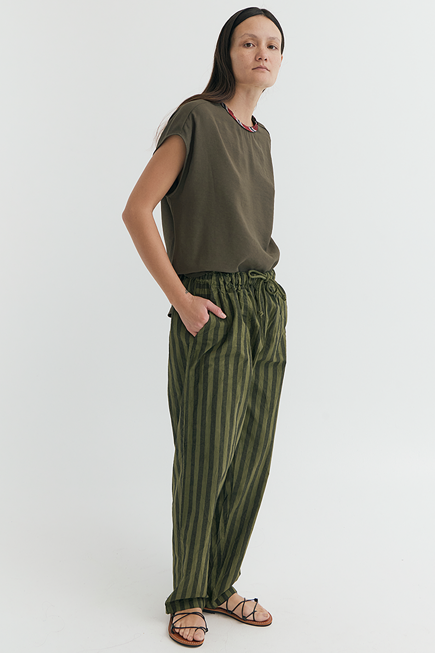 STRIPED DRAWSTRING PANT